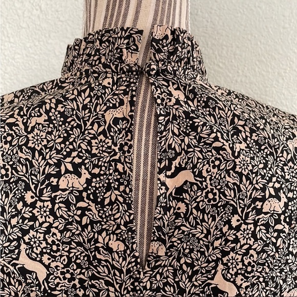 DOEN Marabella Dress Black Prancing Fawn Floral M $359 *RARE* - Picture 4 of 10